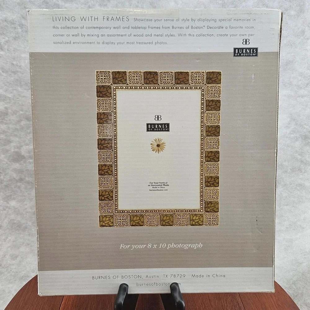 Burnes of Boston 8x10 Photo Frame Ornate Gold Brown Decorative‎ Tabletop Hanging